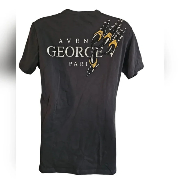 George V Paris Black Sequin Eagle Headdress Shirt Mens S Designer Streetwear Y2K - Picture 3 of 7